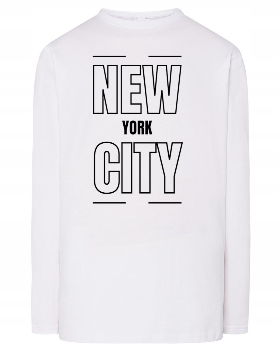 Longsleeve nadruk napis NOWY JORK NEW YORK r.5XL