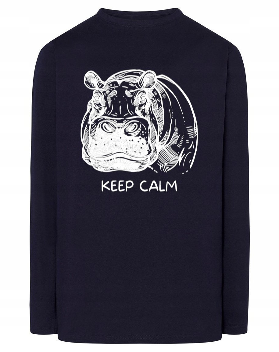 Longsleeve męski nadruk hipopotam KEEP CALM r.XXL
