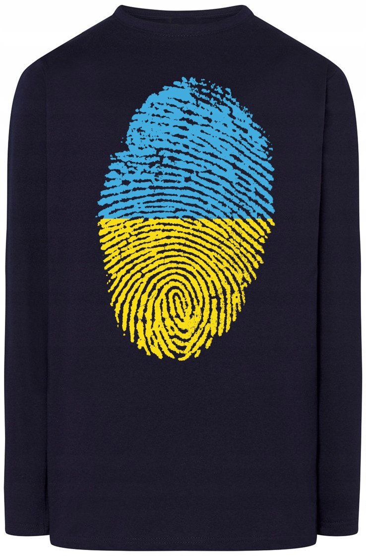 Ukraina Flaga Odcisk Palca Bluza Longsleeve R.4XL