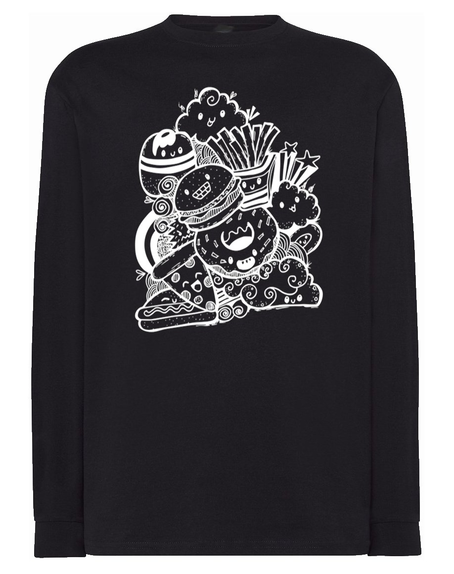 Longsleeve fajny nadruk Happy FAST FOOD r.4XL