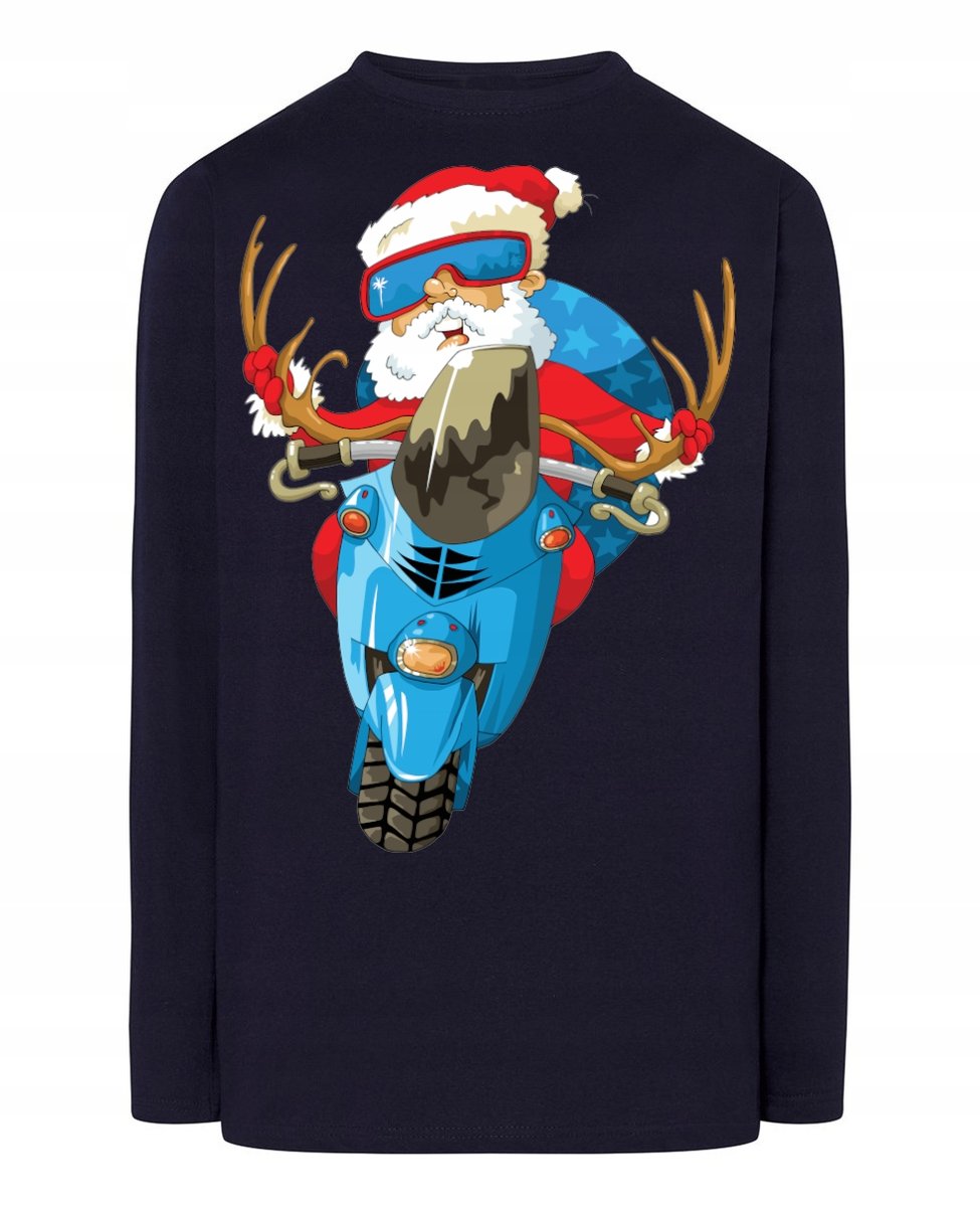 Longsleeve nadruk Mikołaj Motocyklista R.XS