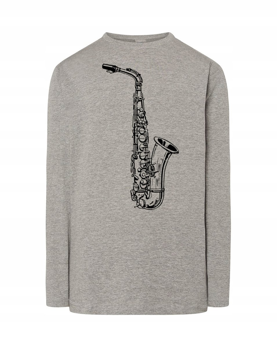 Longsleeve męski fajny nadruk SAKSOFON r.XL
