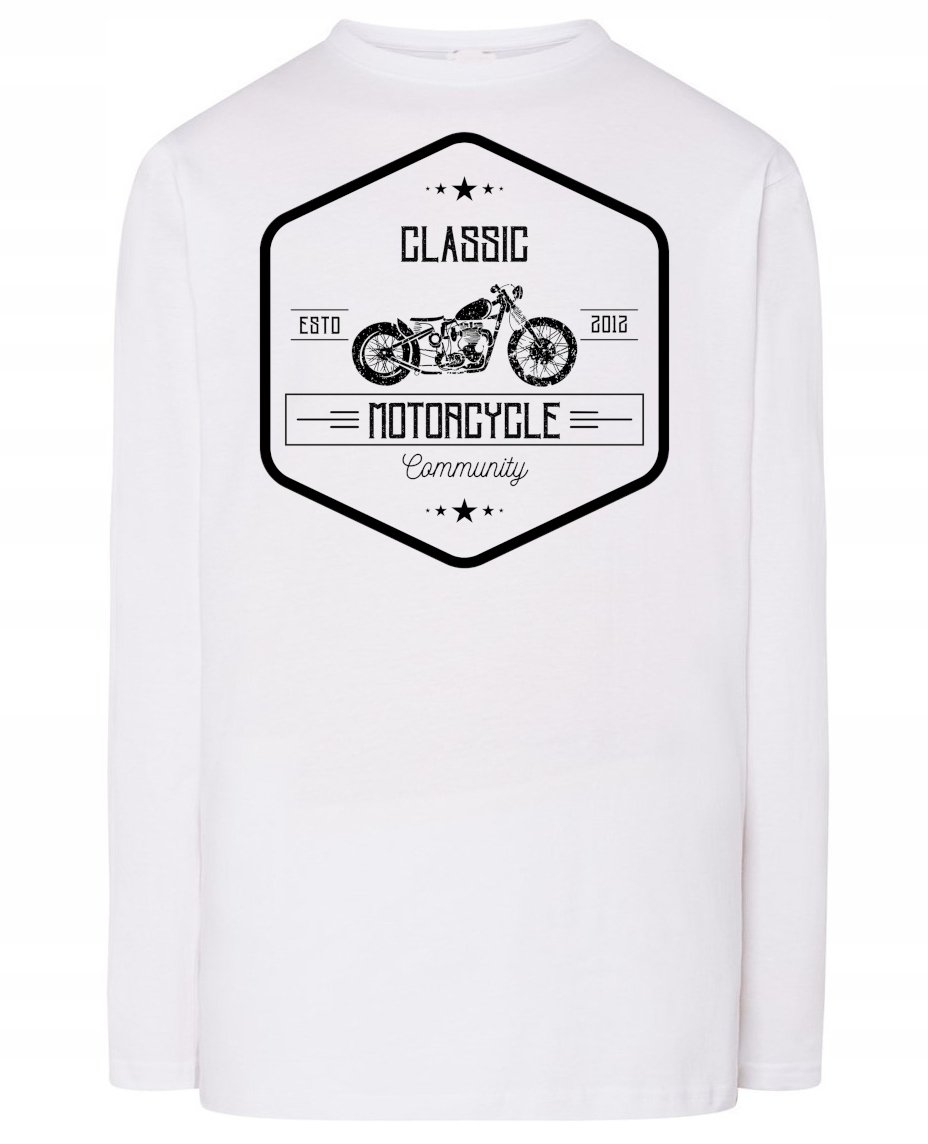 Longsleeve męski nadruk Klasyk Motocykl Motor 3XL