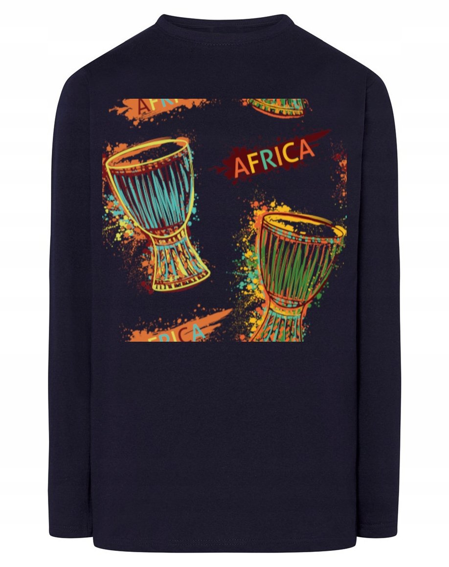 Longsleeve męski nadruk bębenki Afryka r.5XL