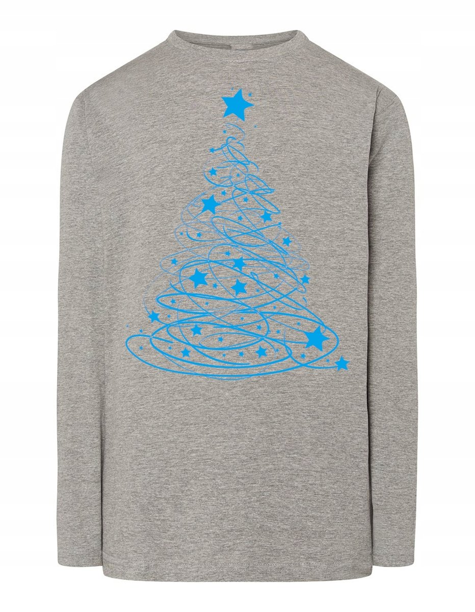 Longsleeve ŚWIĄTECZNY nadruk CHOINKA r.5XL
