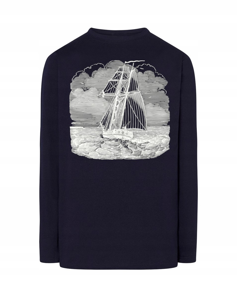 Longsleeve męski nadruk STATEK ŻEGLUGA r.M