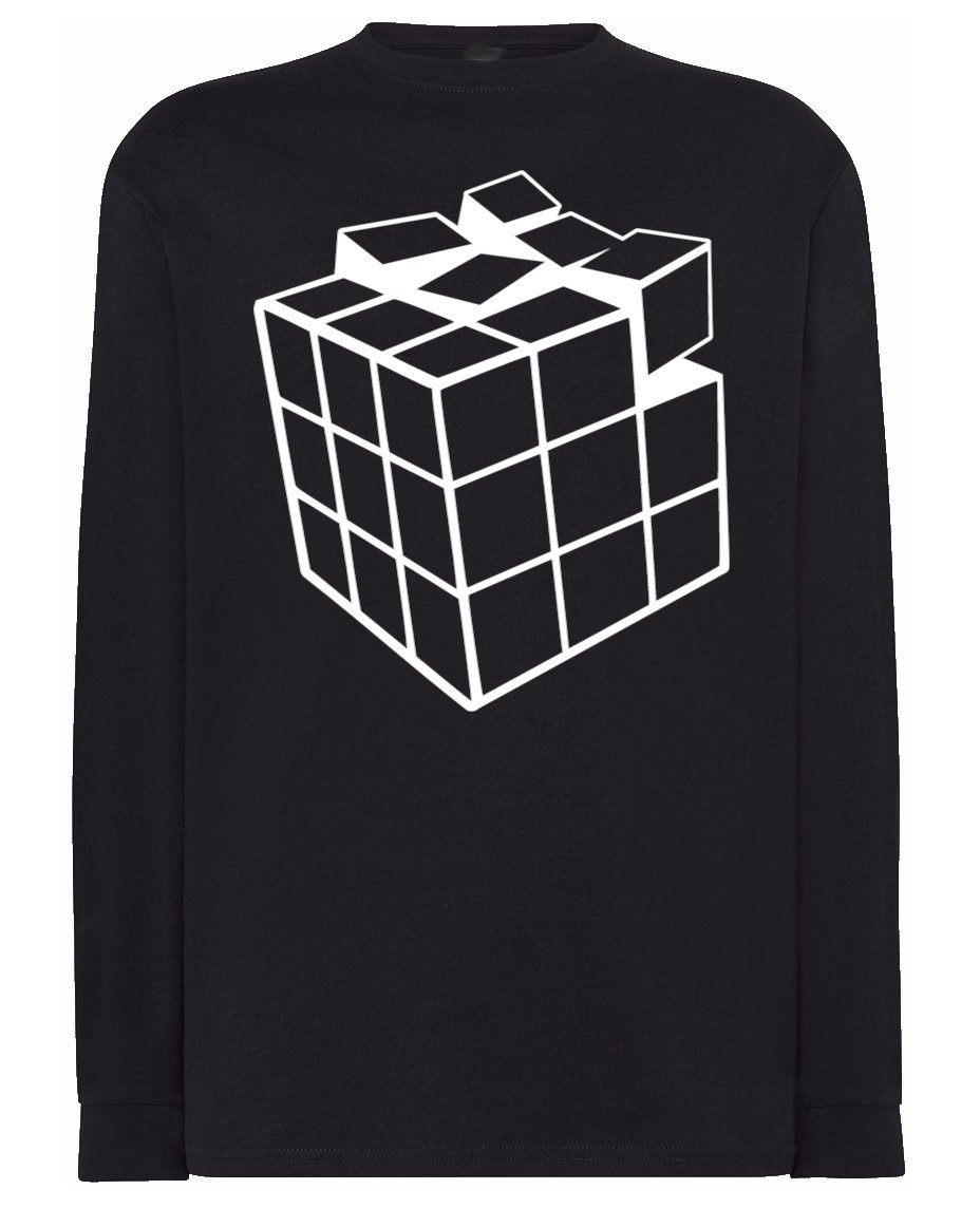 Longsleeve fajny nadruk Kostka Rubika r.XL