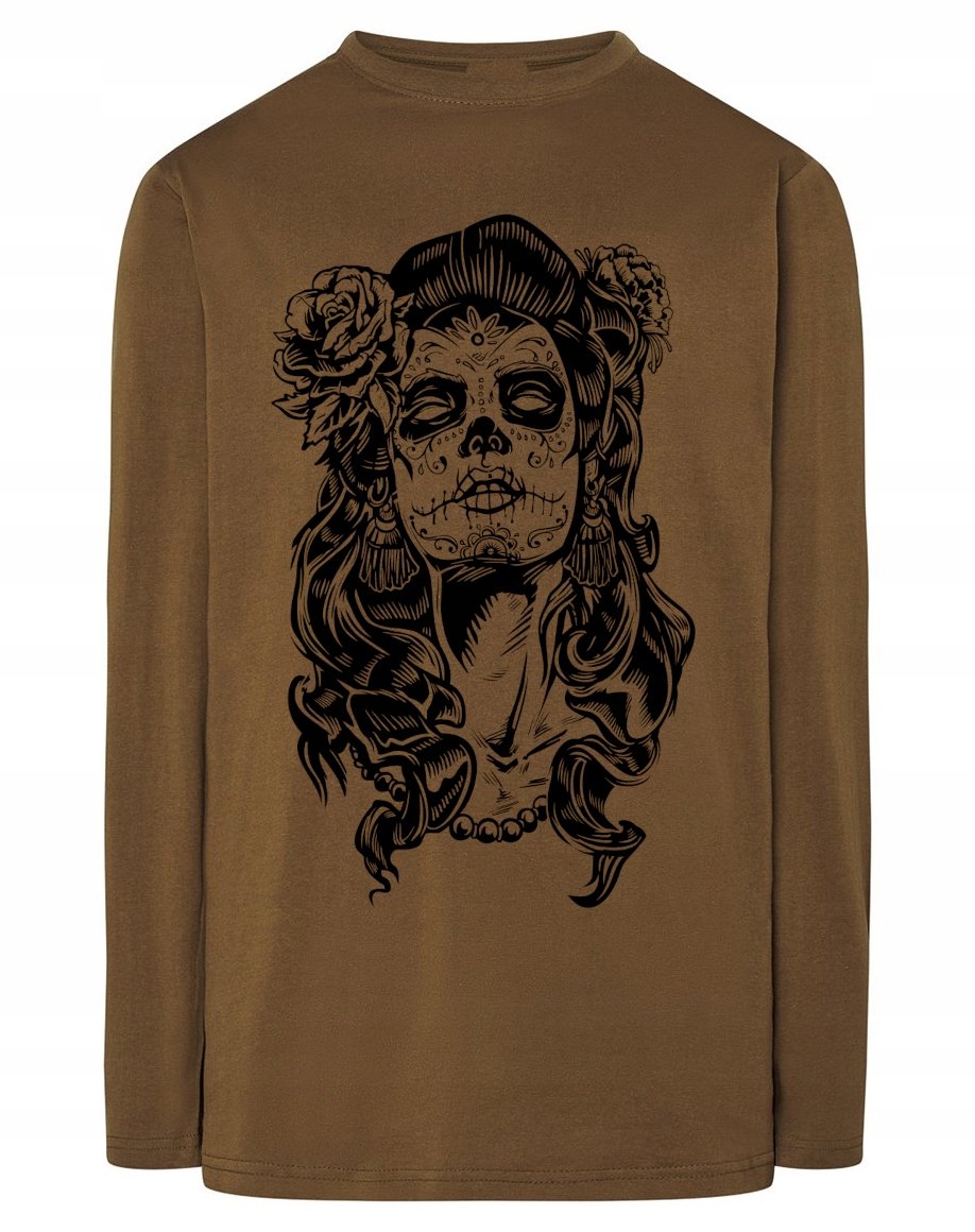 Longsleeve męski nadruk kobieta CZASZKA r.S