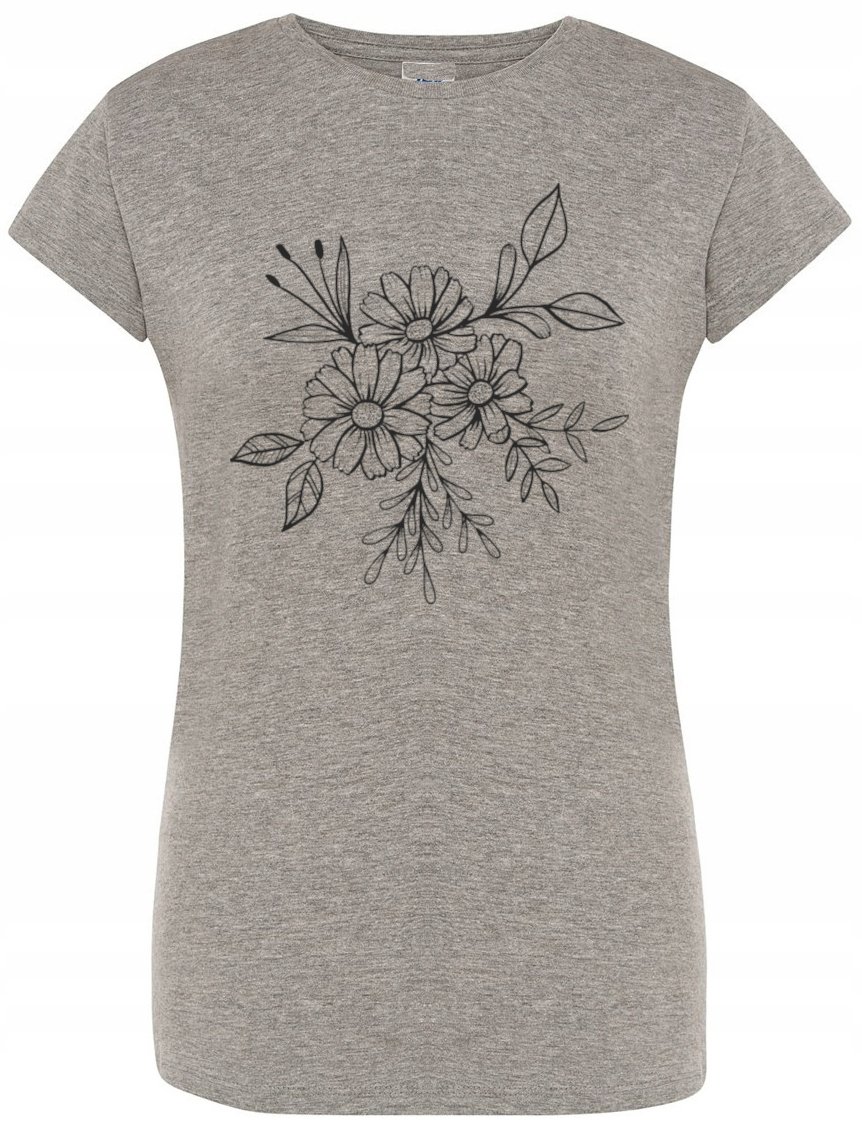 T-Shirt damski nadruk KWIATKI KWIATY Rozm.L