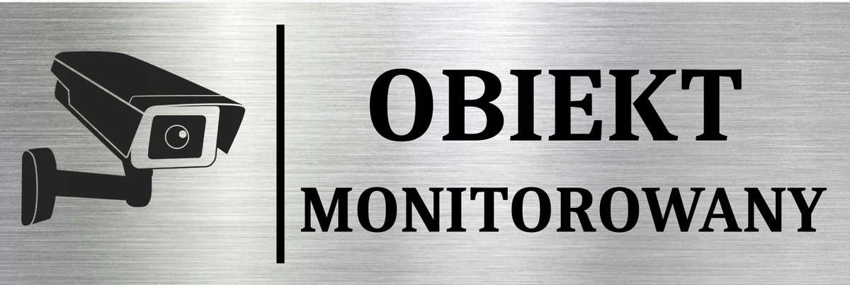 Tabliczka Informująca Ostrzegawcza OBIEKT MONITOROWANY MONITORING 15x10