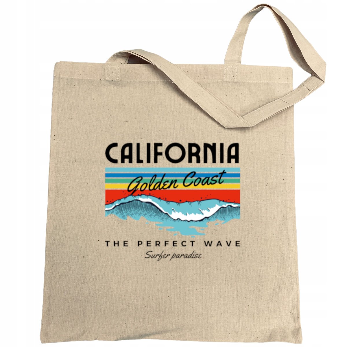 Torba na zakupy fajny kolorowy nadruk CALIFORNIA