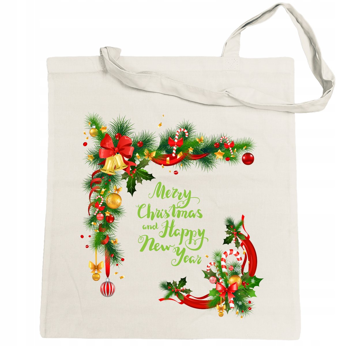 Torba na zakupy nadruk Merry Christmas New Year