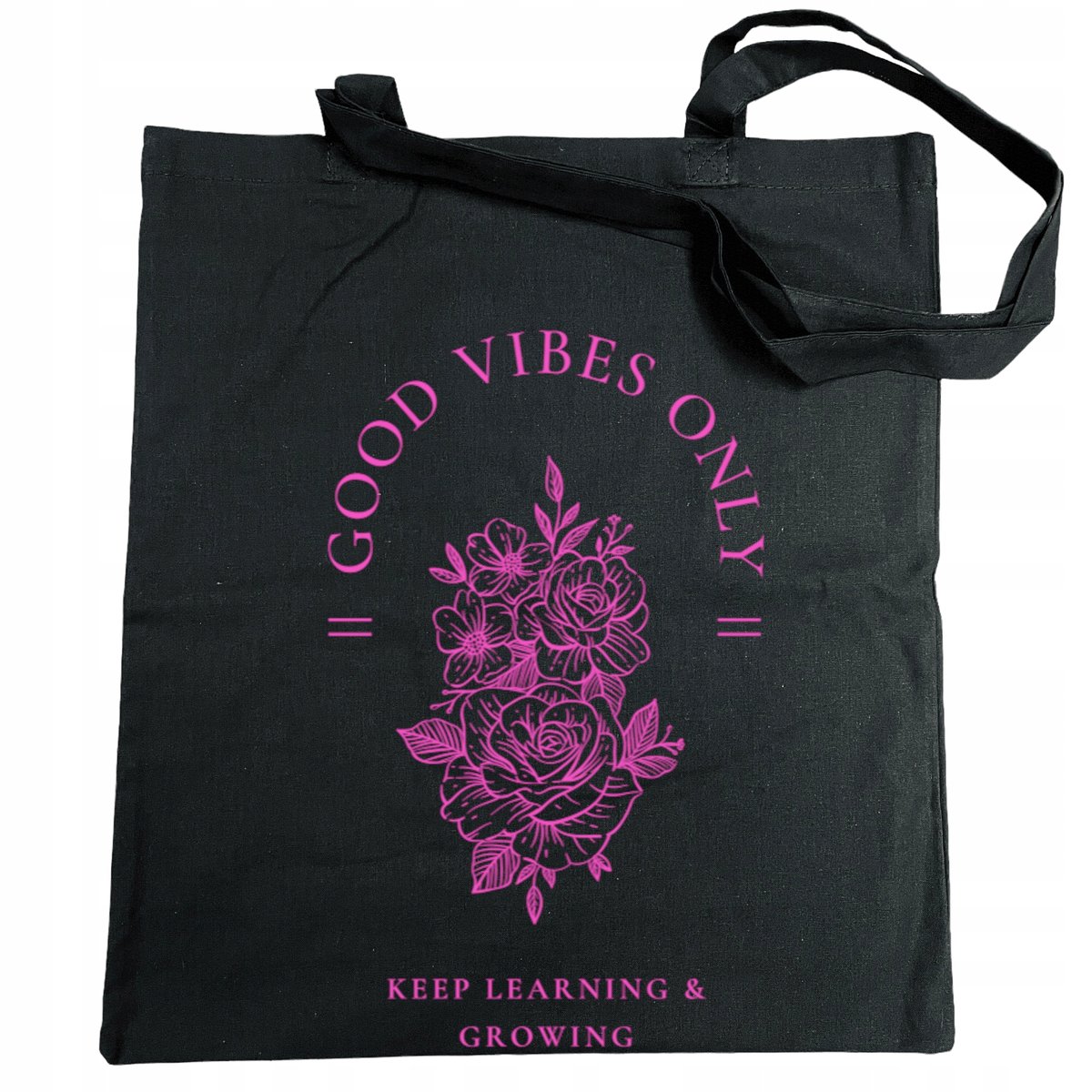 Torba na zakupy nadruk Good Vibes Kwiaty