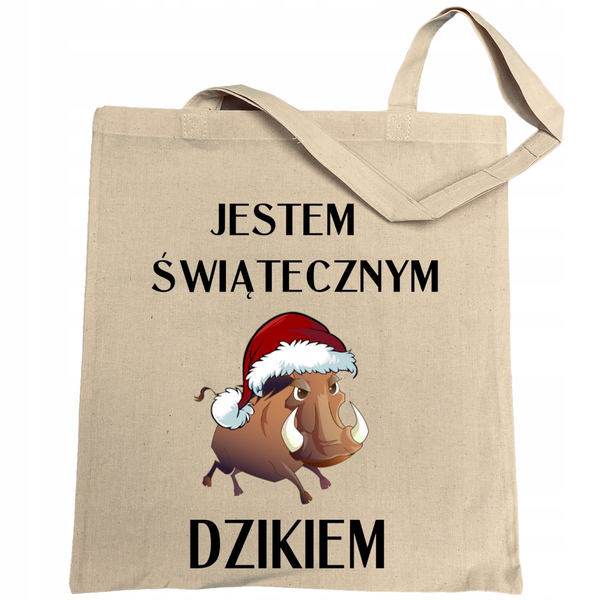 Torba na zakupy nadruk Świąteczny Dzik