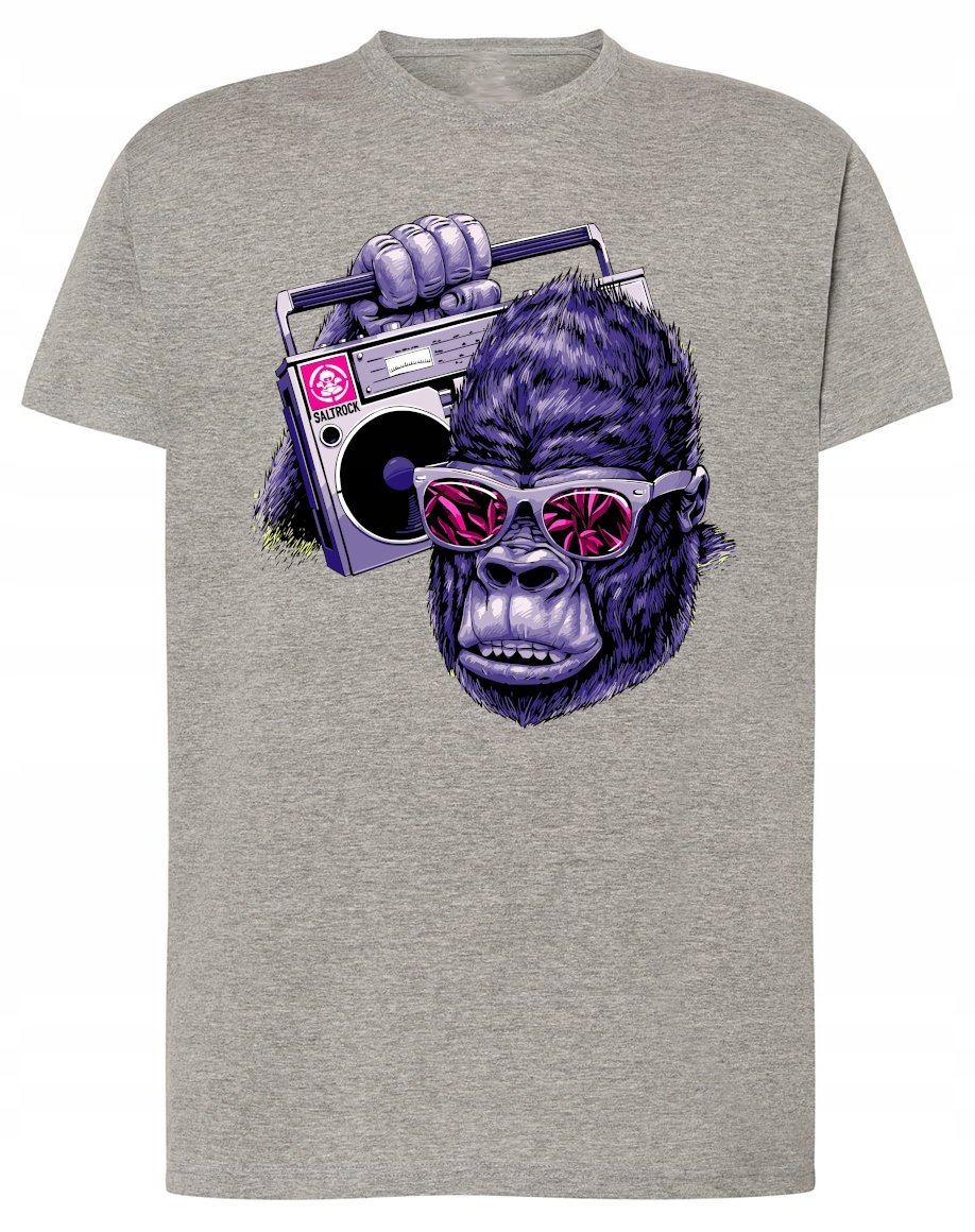 T-Shirt męski Goryl Małpa Modny Męski Nadruk Zwierzęta r.S