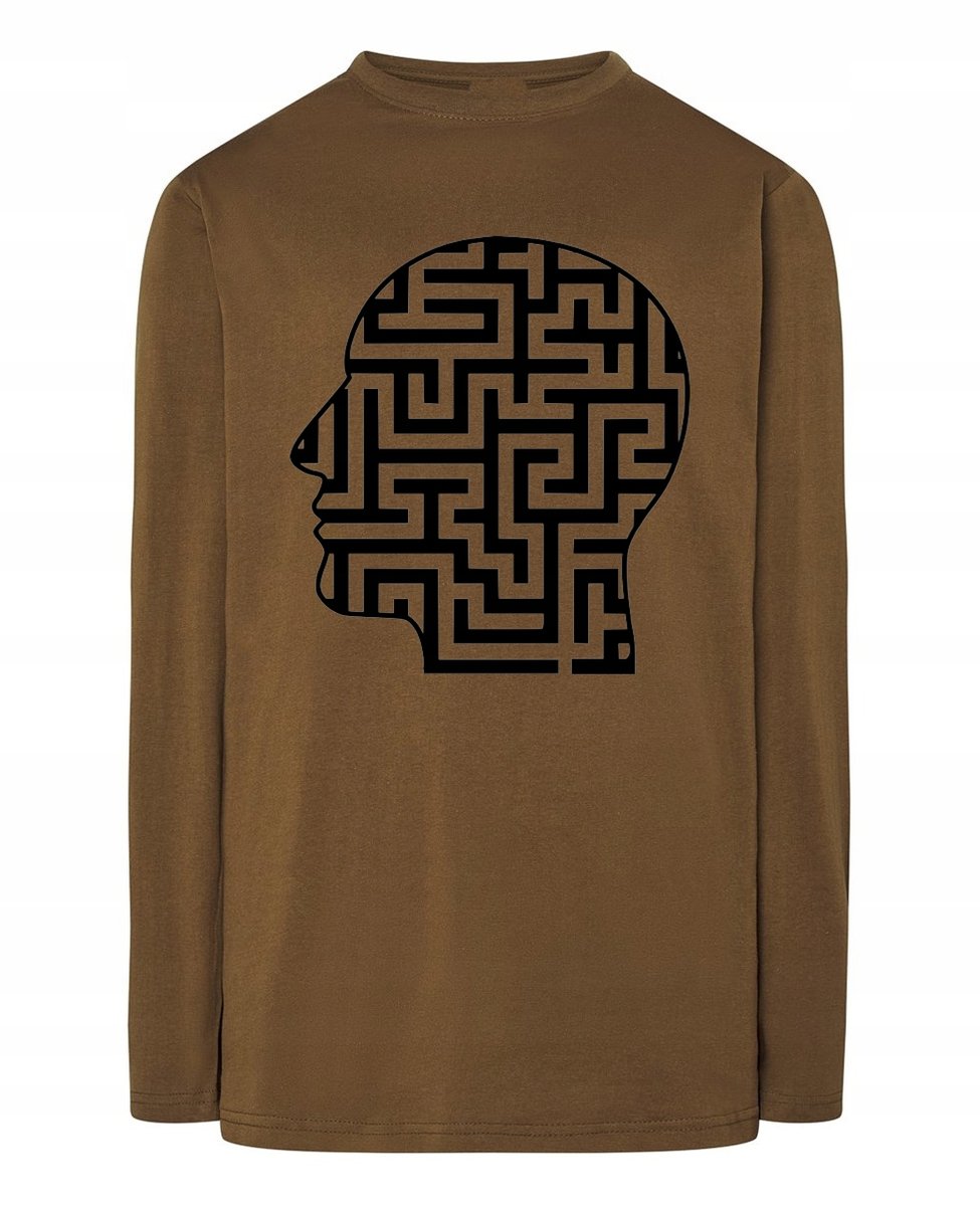Longsleeve męski nadruk Labirynt Głowa r.XL