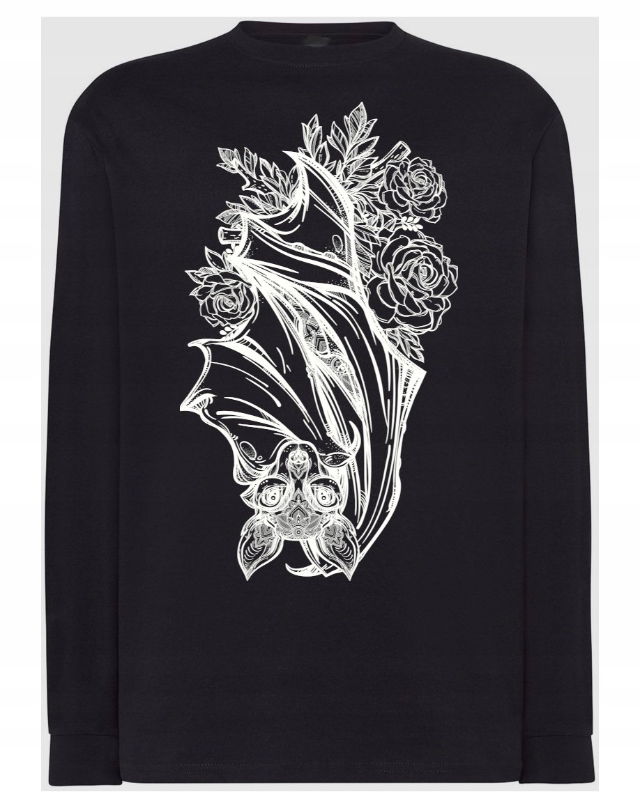 Longsleeve męski fajny nadruk NIETOPERZ r.M