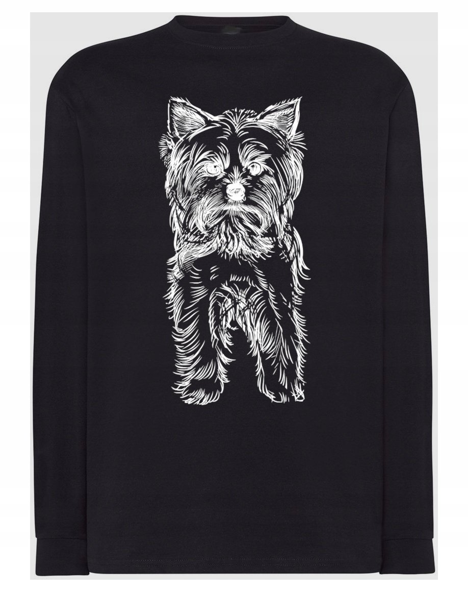Longsleeve nadruk pies Yorkshire terrier r.XS