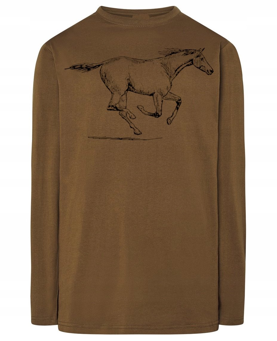 Longsleeve męski nadruk GALOPUJĄCY KOŃ r.XL