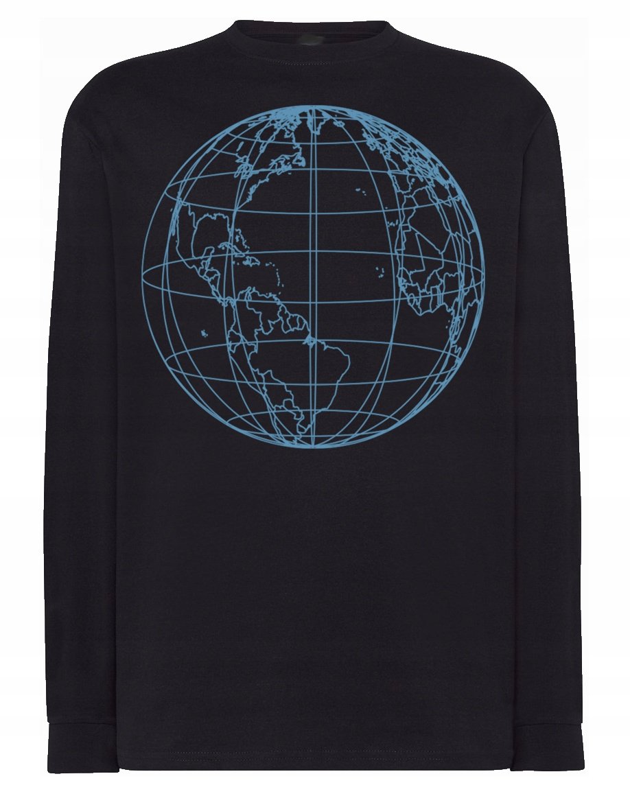 Longsleeve męski nadruk kula globus Ziemia r.5XL