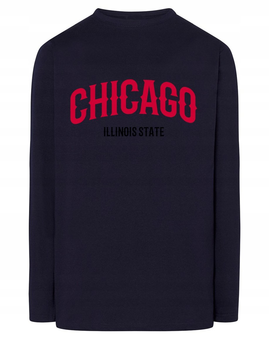 Longsleeve męski nadruk napis CHICAGO r.XS