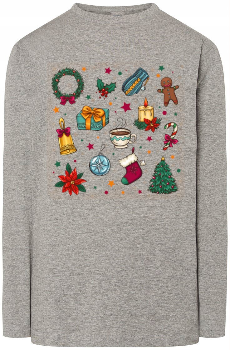 Longsleeve Męski Świąteczny Modny Nadruk Rozm.3XL