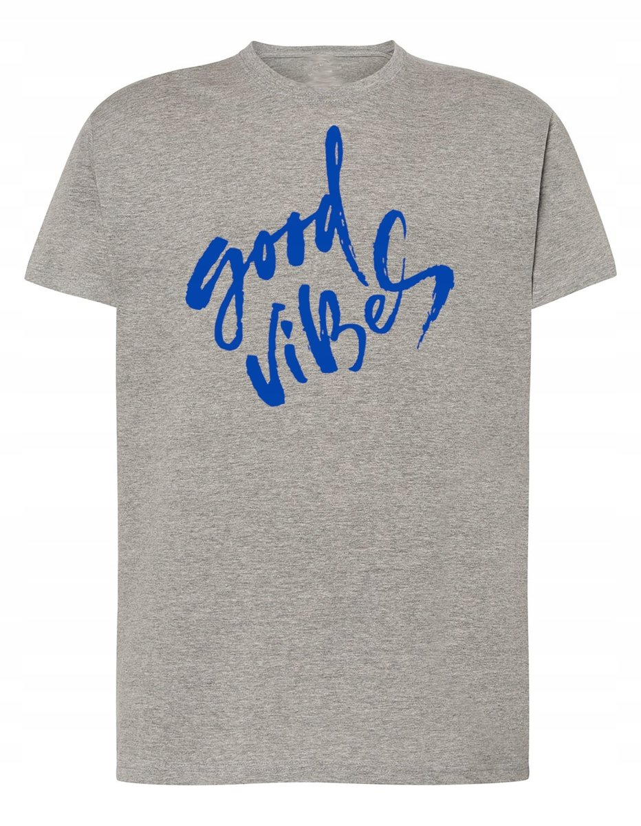 T-Shirt męski nadruk napis GOOD VIBES Rozm.L