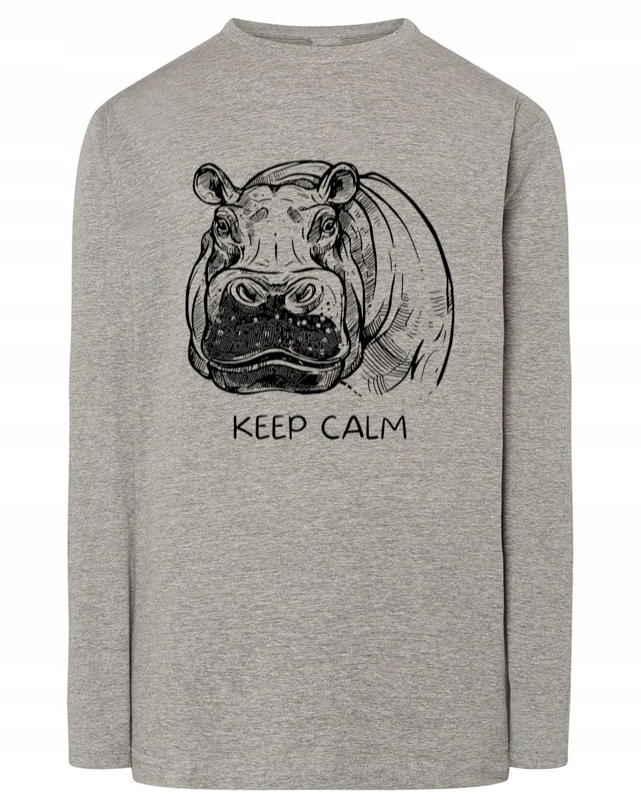 Longsleeve męski nadruk hipopotam KEEP CALM r.4XL