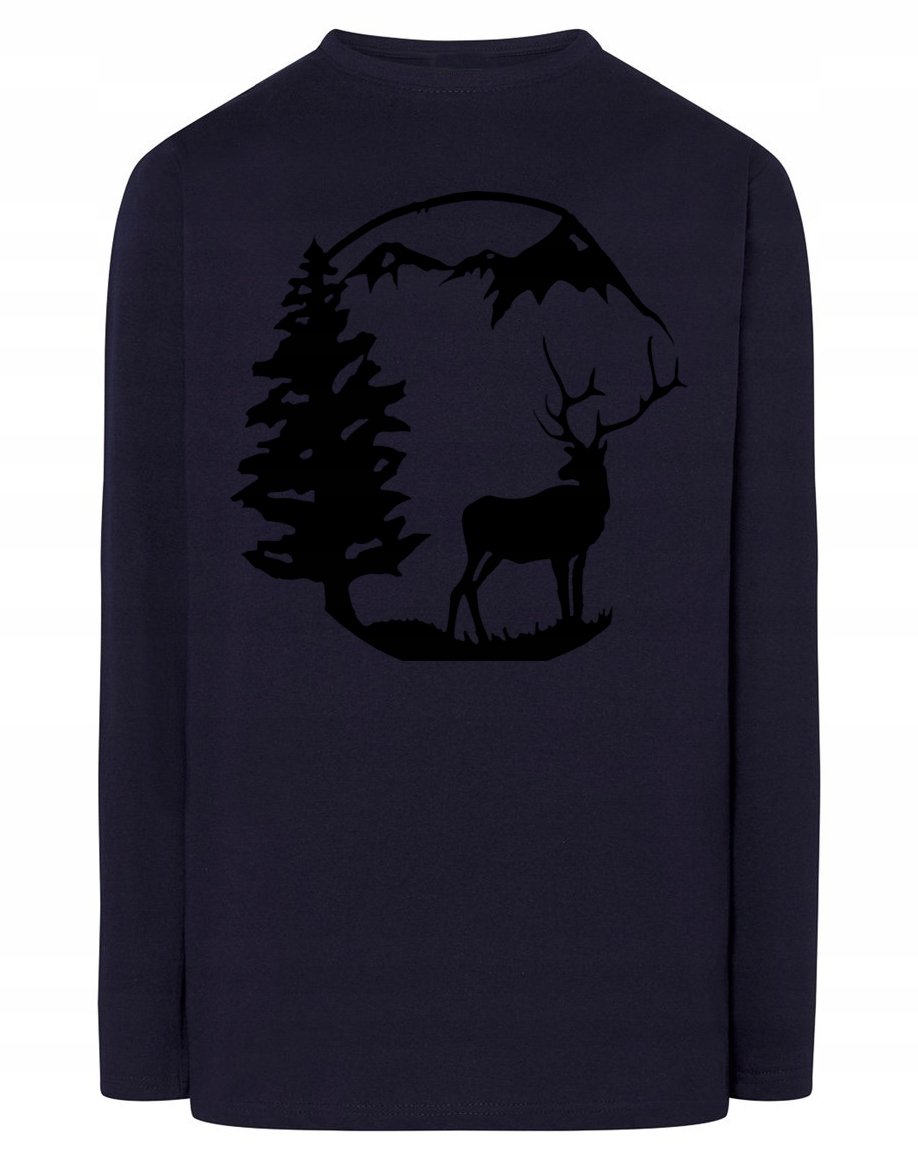 Longsleeve męski nadruk góry Jeleń r.S