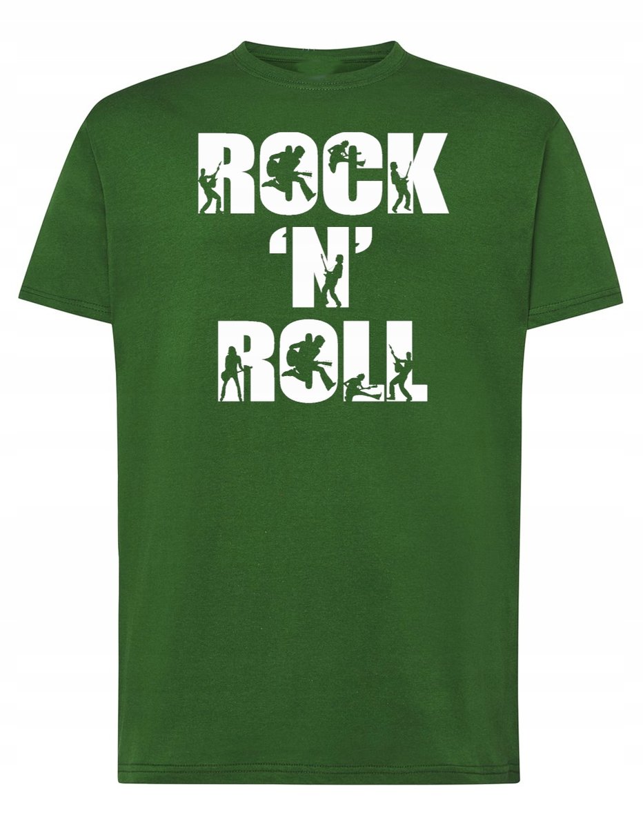 T-Shirt męski nadruk napis Rock'n Roll r.XXL