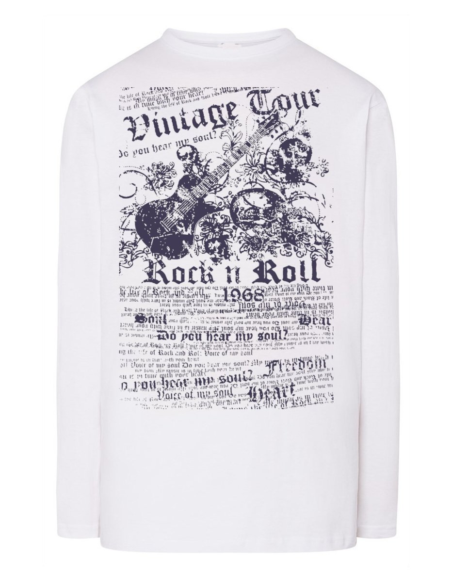 Longsleeve męski nadruk plakat ROCK'n ROLL r.XL