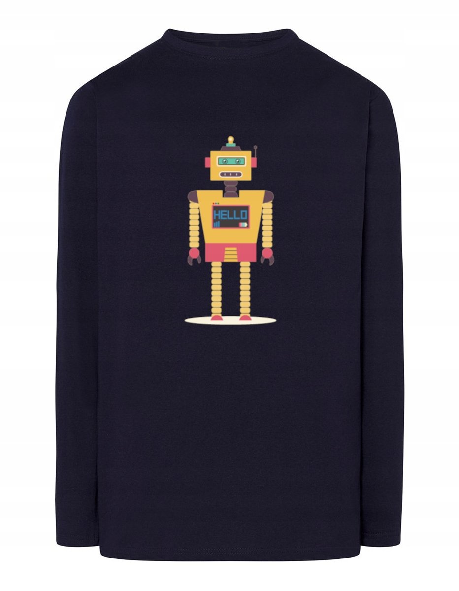 Longsleeve kolorowy nadruk robot Hello r.4XL