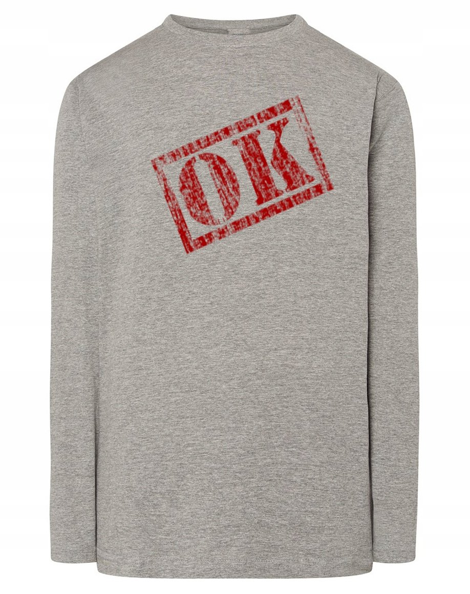 Longsleeve męski nadruk napis OK r.XS