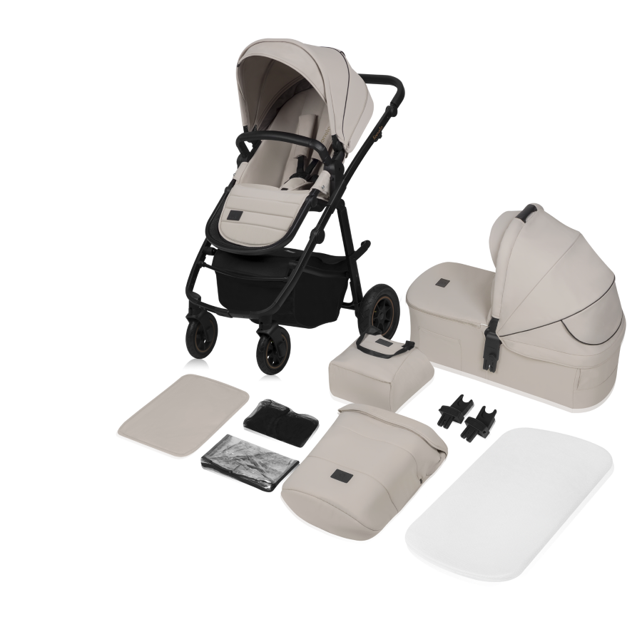 Lionelo, Amber Plus, wózek wielofunkcyjny 2w1, Beige Sand