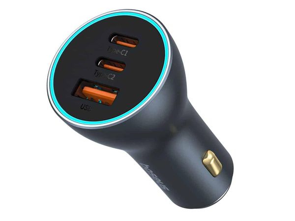 BASEUS Samochodowa 65W GaN 2x USB-C USB-A Golden Contactor Pro C00035202841-00