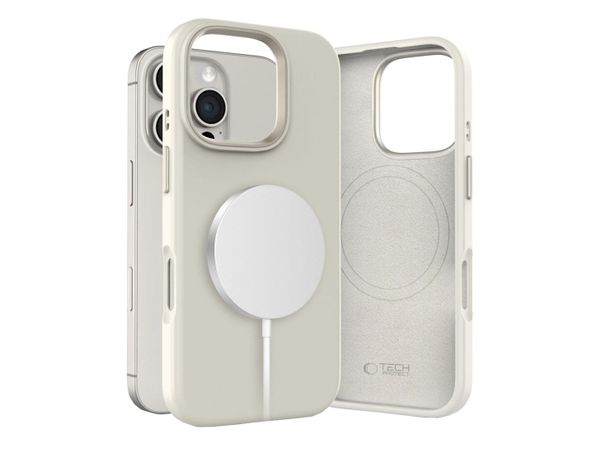 TECH-PROTECT Silicone Pure Magsafe do iPhone 16 Pro cosmic latte 5906302372584
