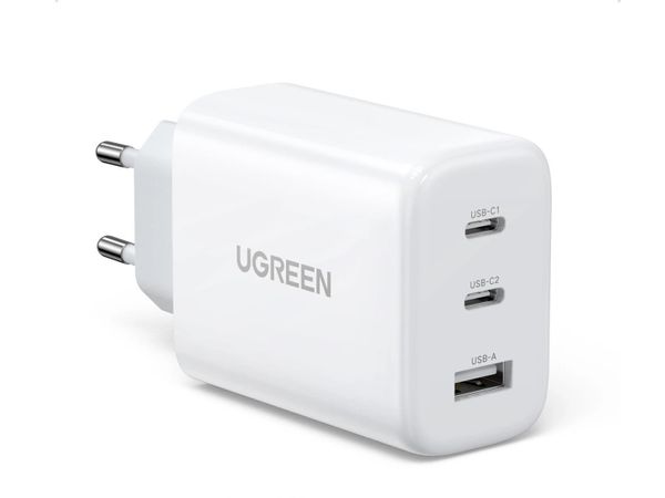UGREEN Ładowarka sieciowa CD275 2x USB Typ C / USB 65W PD3.0 biała 6941876221455