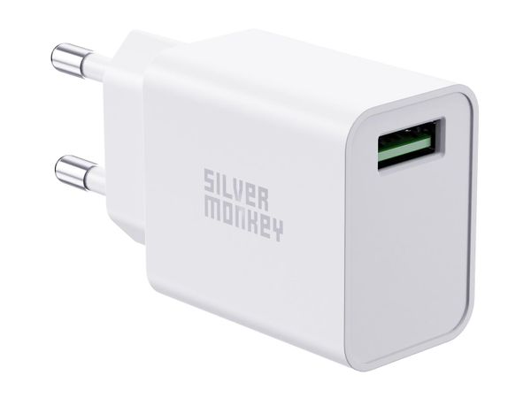 SILVER MONKEY Ładowarka sieciowa USB-A QC 3.0 18W QC-USB18W-SM