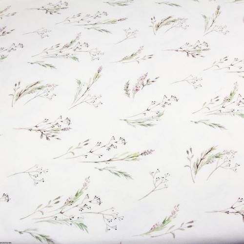 Okrągły obrus plamoodporny bawełniany z wzorem Kwiaty