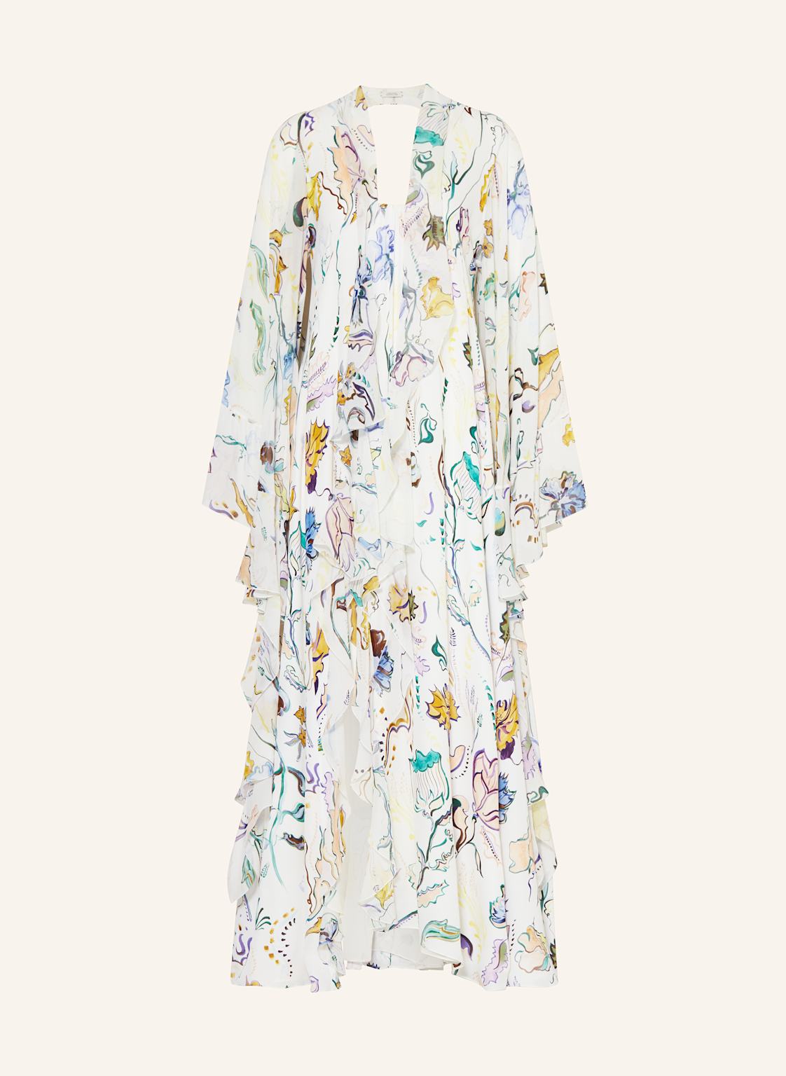 Dorothee Schumacher Sukienka Floral Twist Z Wolantami weiss