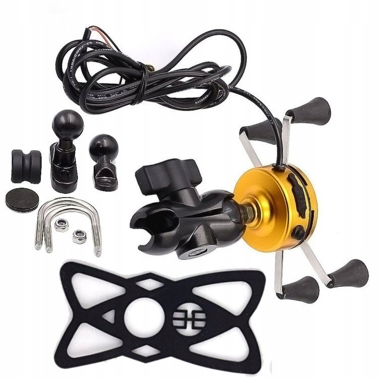 Ładowarka motocyklowa usb 2a uchwyt mocny