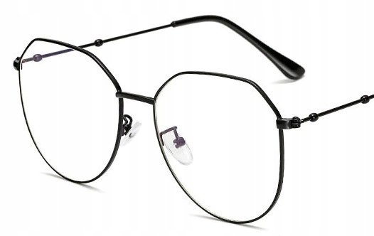 Okulary korekcyjne czarne ładne metal -1.75
