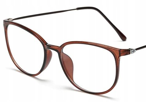 Okulary korekcyjne minusy brązowe -6