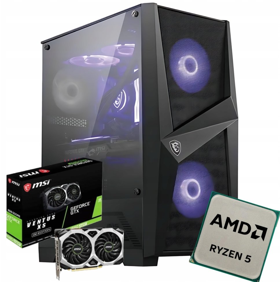 Komputer Gamingowy AMD Ryzen 5 GTX 1660 SUPER 16 RAM 512 SSD Win 10
