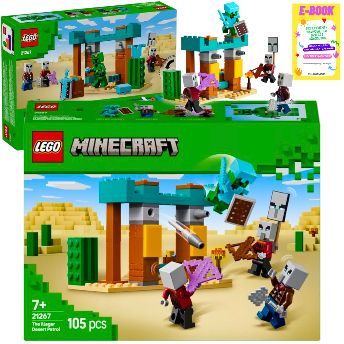 LEGO MINECRAFT - PUSTYNNY PATROL ZŁOSADNIKÓW 21267 KLOCKI PREZENT + EBOOK