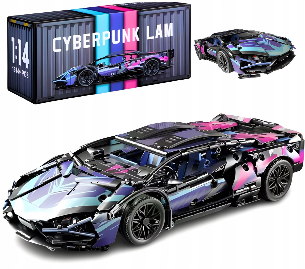 Zestaw Klocków Mega Lamborghini Klocki Cyberpunk - 1314 Elementów Idealny Prezent