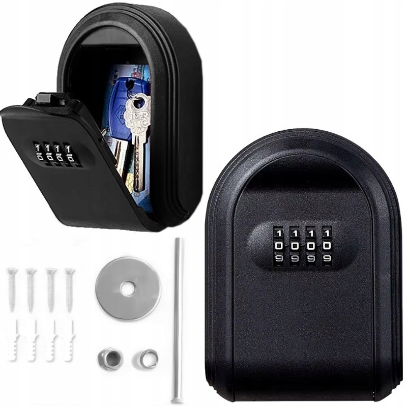 Schowek szafka na klucze zamykany na kod duży z mocowaniem zestaw skrytka