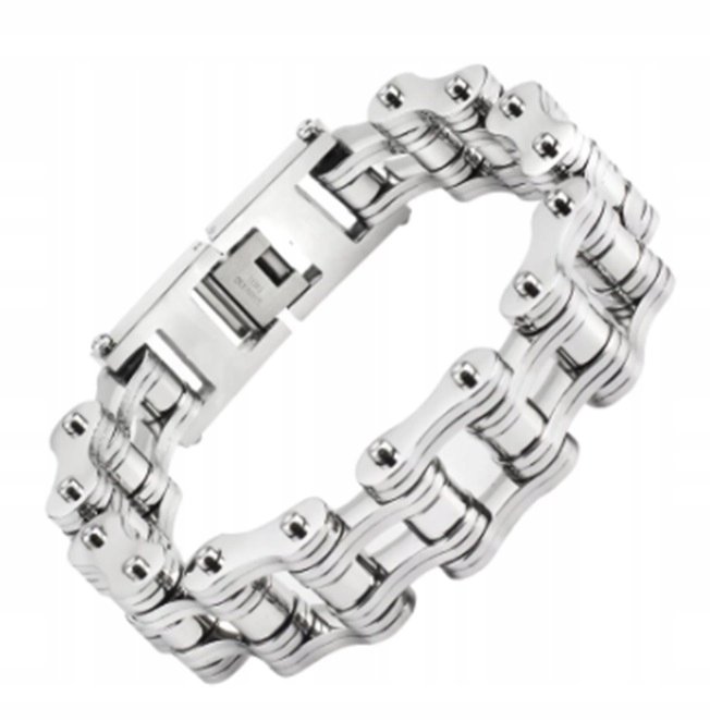 MĘSKA BRANSOLETKA ŁAŃCUCH MOTOCYKLOWY 18MM 21CM