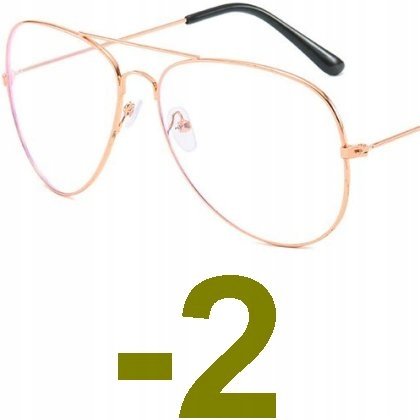 Okulary korekcyjne minusy pilotki złote -2