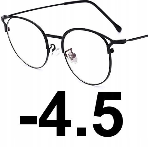 Okulary korekcyjne kocie minusy czarne -4.5